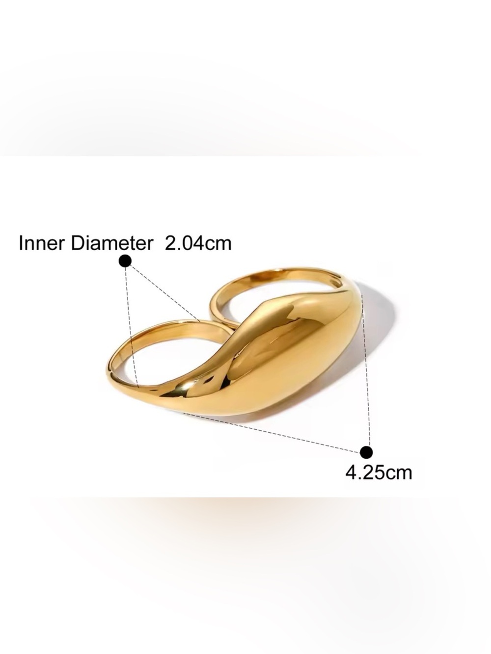 New! Ring Statement Ring 18K Gold Plated - Picture 7 of 8